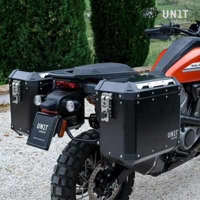 UNIT GARAGE パンアメリカ ATLASアルミサイドパニア/サブフレームセット(40L/34L) ブラック