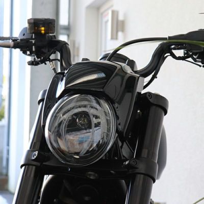 スポーツスターS NRSスタイル LEDヘッドライト&ヘッドライトバイザー(未塗装) Cult Werk |ハーレーパーツ専門店 HDパーツ