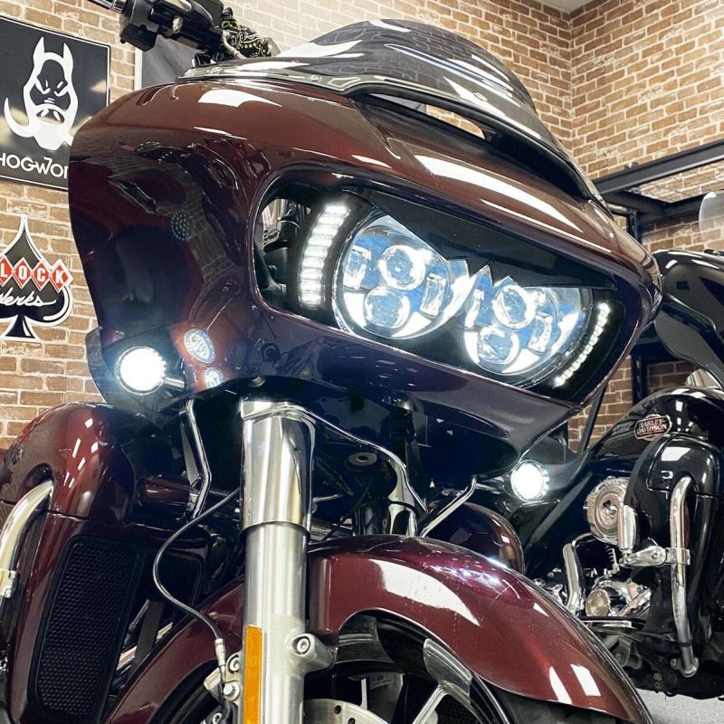 ハーレー ロードグライド LED ヘッドライト ベント アクセント