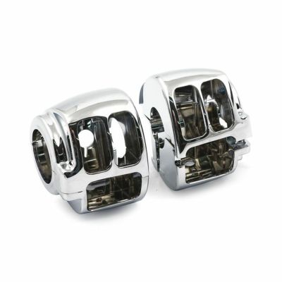 ソフテイル、スポーツスター、ダイナ用 スイッチハウジングセット クローム MCS