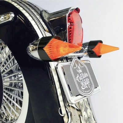 アフターバーナースタイル ウインカーレンズ アンバー ブラックベゼル Cuztom Kraft