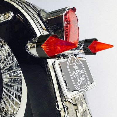 アフターバーナースタイル ウインカーレンズ レッド ブラックベゼル Cuztom Kraft