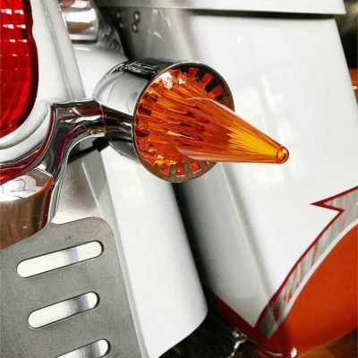 ロケットスタイル ウインカーレンズ アンバー クロームベゼル Cuztom Kraft