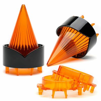 ビッグアフターバーナースタイル ウインカーレンズ アンバー ブラックベゼル Cuztom Kraft