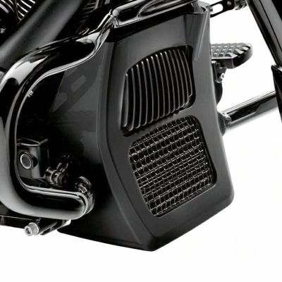 M8 FLHR、FLHX、FLTRX、FLHT チンスポイラー オイルクーラーカバー グロスブラック