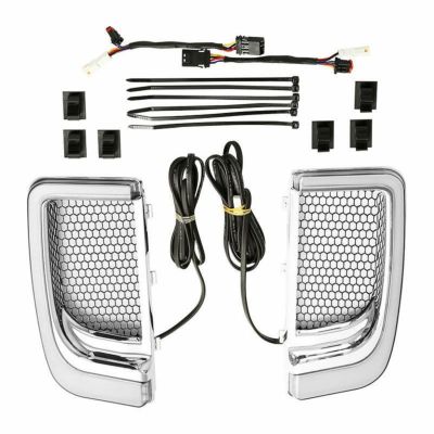 ハーレー、ツーリングモデル用ロワーフェアリング LEDベントインサートライト クローム