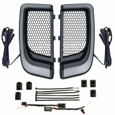 ハーレー、ツーリングモデル用ロワーフェアリング LEDベントインサートライト ブラック