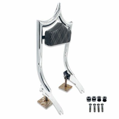 M8ソフテイル エルレイ デタッチャブル バックレストシーシーバー ホワイトダブルダイアモンドパッド クローム CMC