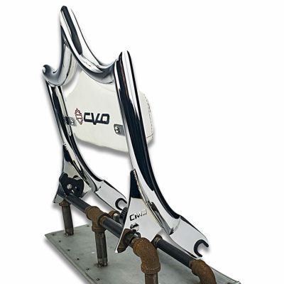 2009～ツーリング CVOロゴ エルレイ デタッチャブル バックレストシーシーバー クローム CMC