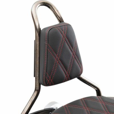 テーパードシーシーバー用 バックレストパッド　レッドダブルダイアモンドステッチ Drag Specialties
