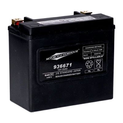 ハーレー ソフテイル、ダイナ、V-ROD用AGMバッテリー 20Ah、320CCA