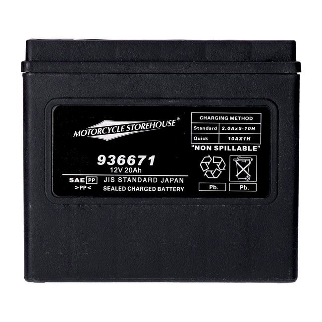 ハーレー ソフテイル、ダイナ、V-ROD用AGMバッテリー 20Ah、320CCA 5