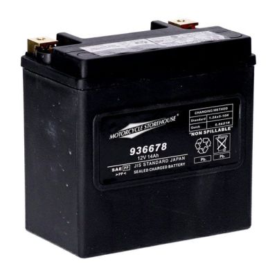ハーレー V-ROD用AGMバッテリー 14Ah、240CCA