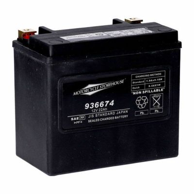 ハーレー 1991～1996 ソフテイル、ダイナ用AGMバッテリー 22Ah、325CCA