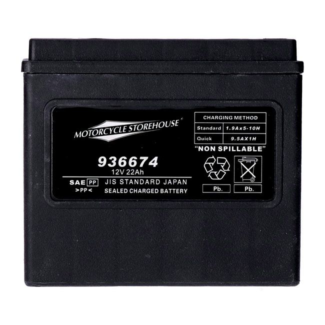 ハーレー 1991～1996 ソフテイル、ダイナ用AGMバッテリー 22Ah、325CCA5