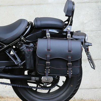 ナイロンサドルバッグ プレーンタイプ ブラック/レッドステッチ 12L DEGNER（デグナー）