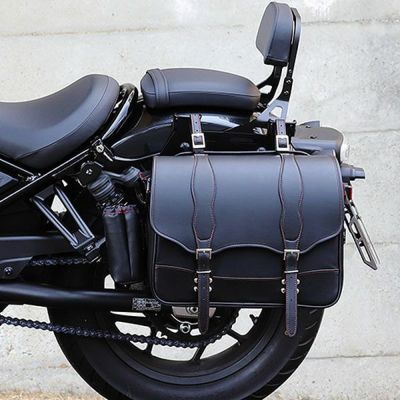 ナイロンサドルバッグ プレーンタイプ ブラック/レッドステッチ 17L DEGNER（デグナー）