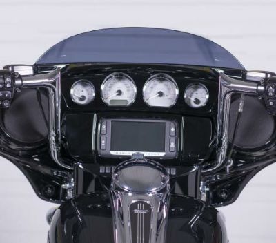 ハーレー FLH ツーリング、トライク 1-1/2インチ ポインテッドトップ・EZインストールハンドルバー 12インチトール/クローム Fat Baggers