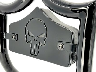 エルレイ バックレスト用スモール バックプレート 「スカル」 グロスブラック CMC