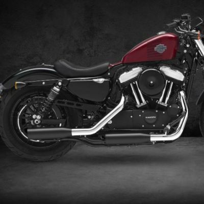 KessTech 音量可変スリップオンマフラー 2017～2021 スポーツスターXL1200X、XL1200C マットブラック EURO4