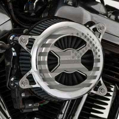 【SALE】ハーレー TwinCam ダイナ、ツーリング、ソフテイル VO2 America エアクリーナー(ケーブルスロットル用) クローム Vance&Hines