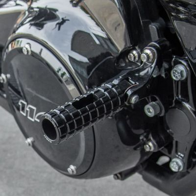 ハーレー M8ソフテイル、スポーツスターS、ナイトスター RH975 スピードライナー パッセンジャーフットペグセット ブラック Arlen Ness