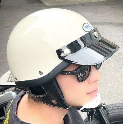 ショーティタイプ ヴィンテージスタイルヘルメット アイボリー L