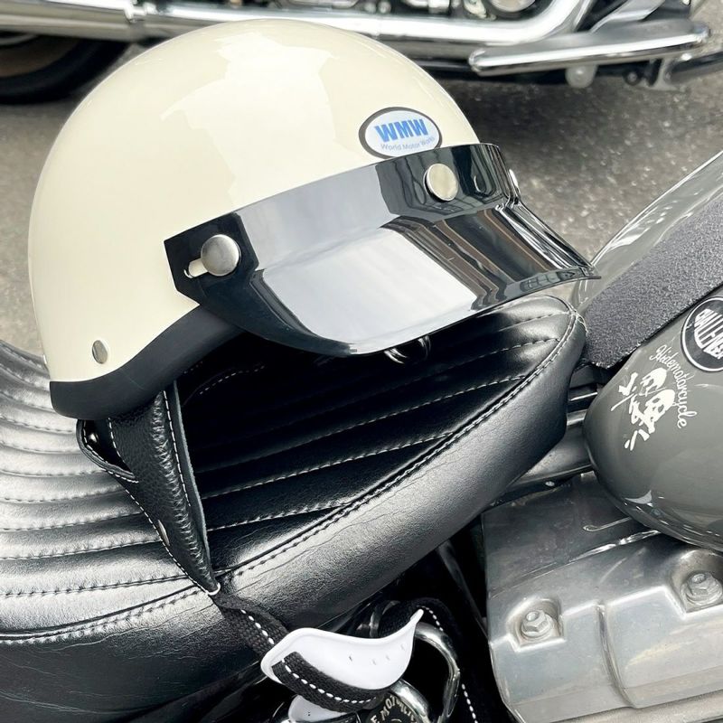 ショーティタイプ ヴィンテージスタイルヘルメット アイボリー XXL 1