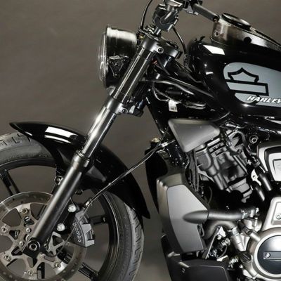 ナイトスター（RH975） リブドソニックアーチフロントフェンダー 黒塗装品 GLEAMING WORKS