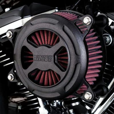 ハーレー M8 ツーリング、ソフテイル、トライク VO2 X ハイフローエアクリーナー ブラック Vance & Hines