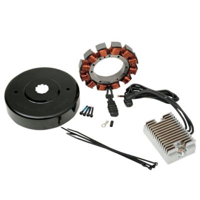 ハーレー エボ、ショベル ビッグツイン用 32A ヘビーデューティー オルタネーター/レギュレーターキット クローム Drag Specialties