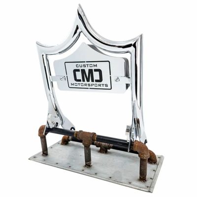 ツーリング エル・レイ バックレスト用ラージ バックプレート 「CMCロゴ」 クローム CMC