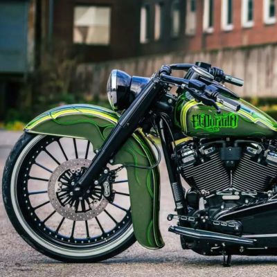 ハーレー M8 ソフテイル ヘリテージクラシック、デラックス用 El Dorado トリプルツリー(23インチホイール用) ブラック Thunderbike