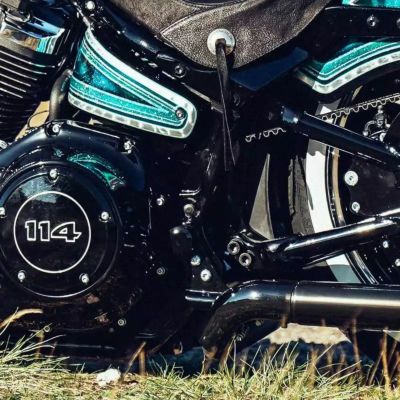 ハーレー M8 ソフテイル スイングアームアクスルカバー(左用) マットブラック Thunderbike