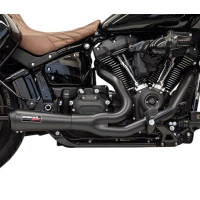 ハーレー M8 ローライダーST、スポーツグライド  Bassani Ripper 2into1 フルエキゾースト マフラー ブラック バッサーニ