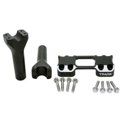 ハーレー Assault 6インチ ライザーセット(トップクランプ付) 1.25インチ径 ブラック/シルバー TRASK