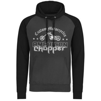 American Chopper ウォッシュドロゴ ベースボールフーディー グレー/ブラック