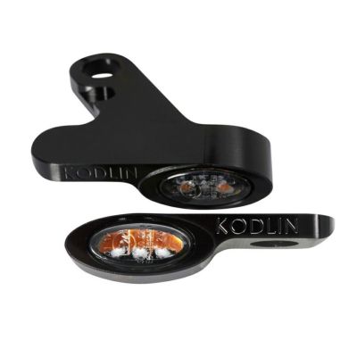 M8ソフテイル用LEDフロントターンシグナル エリプス ブラック ポジション付 KODLIN