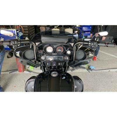 ハーレー エレクトラグライド、ストリートグライド 1.5インチ ラウンドトップ ハンドルバー/ケーブルキット 14インチ ブラック Fat Baggers