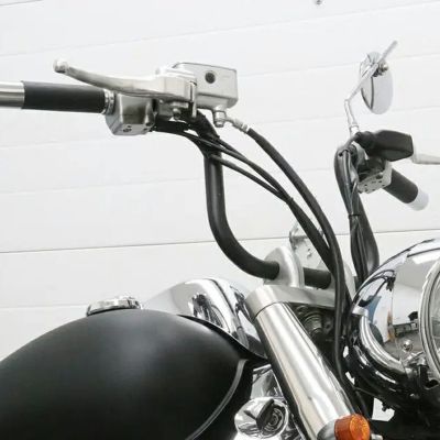 ハーレー 1インチ径 レーンスプリッター エイプハンドルバー(ディンプル無) ブラック TC Bros