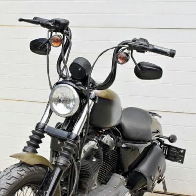 ハーレー 1インチ径 レーンスプリッター エイプハンドルバー(ディンプル有) ブラック TC Bros