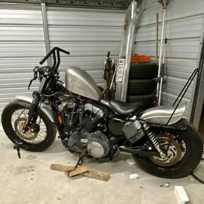 ハーレー 1インチ径 ウィスキーハンドルバー(ディンプル無) ブラック TC Bros
