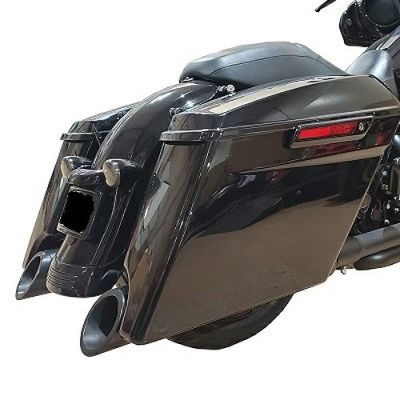 TAB Performance ハーレー 4.5インチ径マフラー用 スラッシュカットエンドキャップ(ブラック)