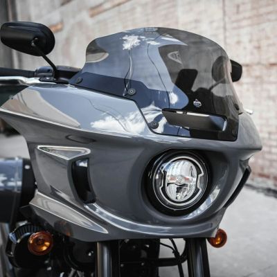 【セール】FXLRST用フレアウィンドシールド 6インチ ダークスモーク クロックワークス