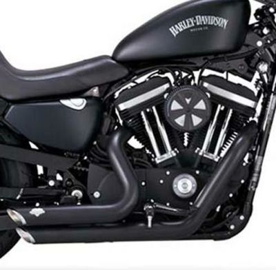 【セール】スポーツスター ショートショット スタッガード 2-2 フルエキゾーストマフラー(ブラック) Vance & Hines