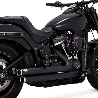 ハーレー M8 ソフテイル ビッグショット スタッガード 2-2 フルエキゾーストマフラー(ブラック) Vance & Hines