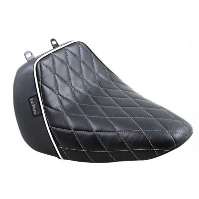 【SALE】M8ファットボーイ ベアボーンズ ソロシート ホワイトダイアモンドステッチ ホワイトパイピング Le Pera
