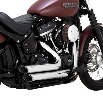 M8ソフテイル用フルエキゾーストマフラー ショートショット スタッガード（PCX仕様） クローム Vance & Hines
