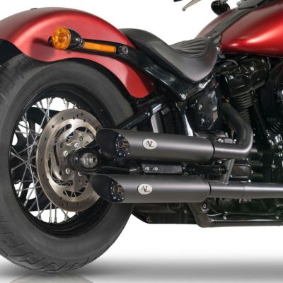 FXLRS、FXLRST、FXBBS ツインスラッシュ EURO5 スリップオンマフラー(ブラック) VPERFORMANCE