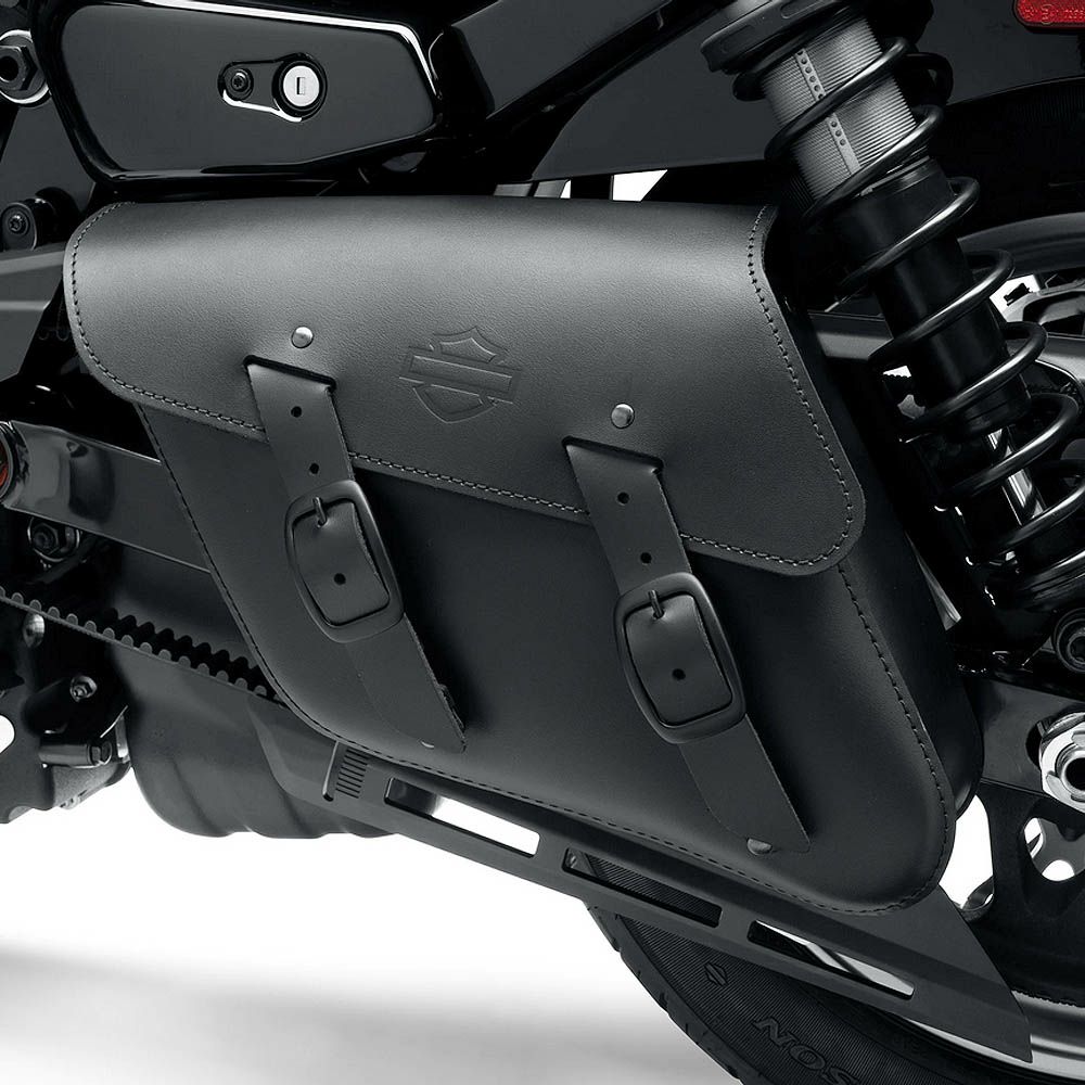 RH1250S、RH975 シングルサイド スイングアームバッグ ブラックレザー 